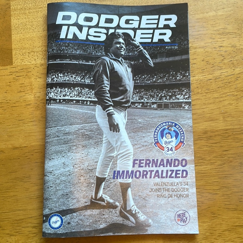 Dodgers Insider - Dodgers Program Fernando Valenzuela 2023